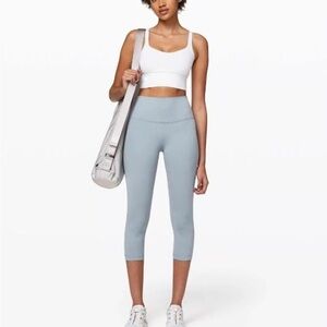 Lululemon Athletica light grey/green high rise align cropped size 0/2 NWOT